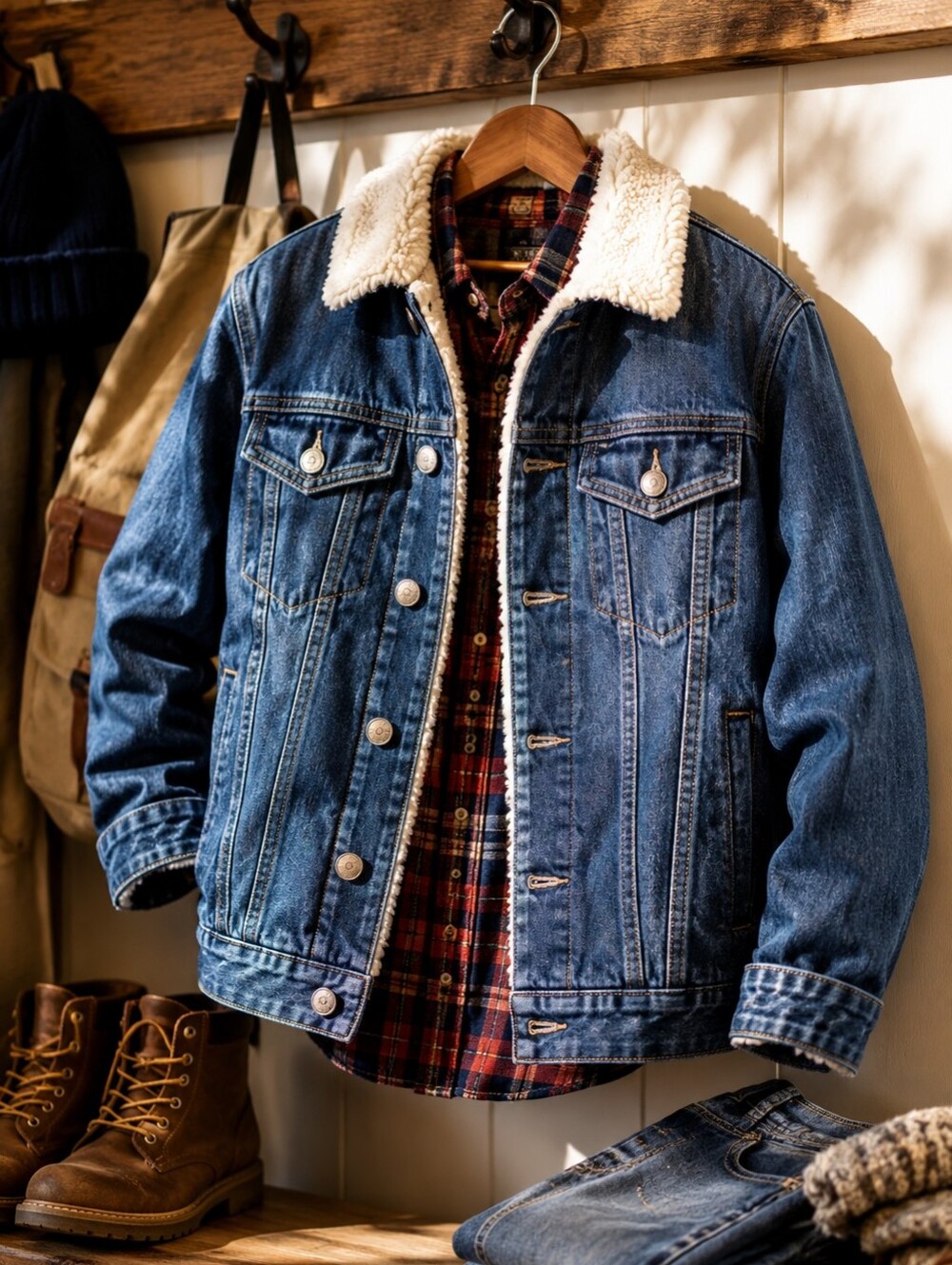 RSQ Boys Sherpa Lined Denim Trucker Jacket NWT Blue Jean Coat Size XL